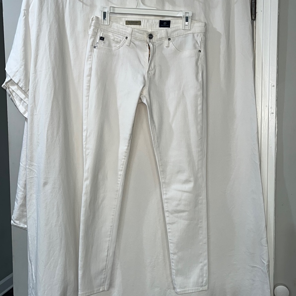 AG White Skinny Ankle Jean